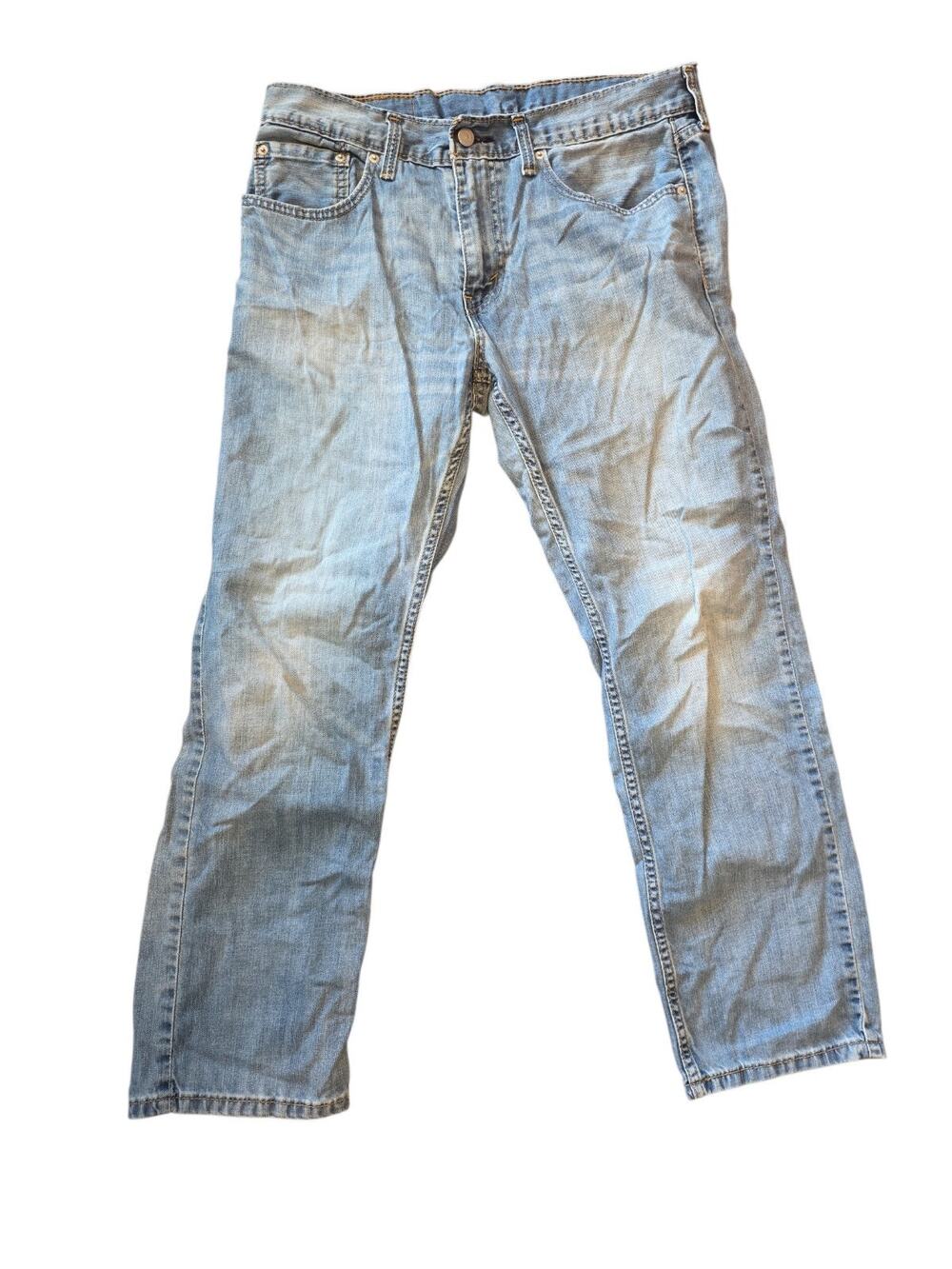 Levi Strauss & CO 559 Men's blue jeans light wash 32x30 leather patch
